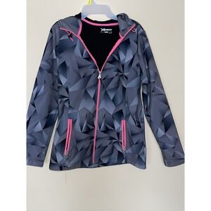 WMS XERSION PERFORMANCE WEAR SZ S GRAY/PINK FULL ZIP SOFT SHELL HOODED JACKET